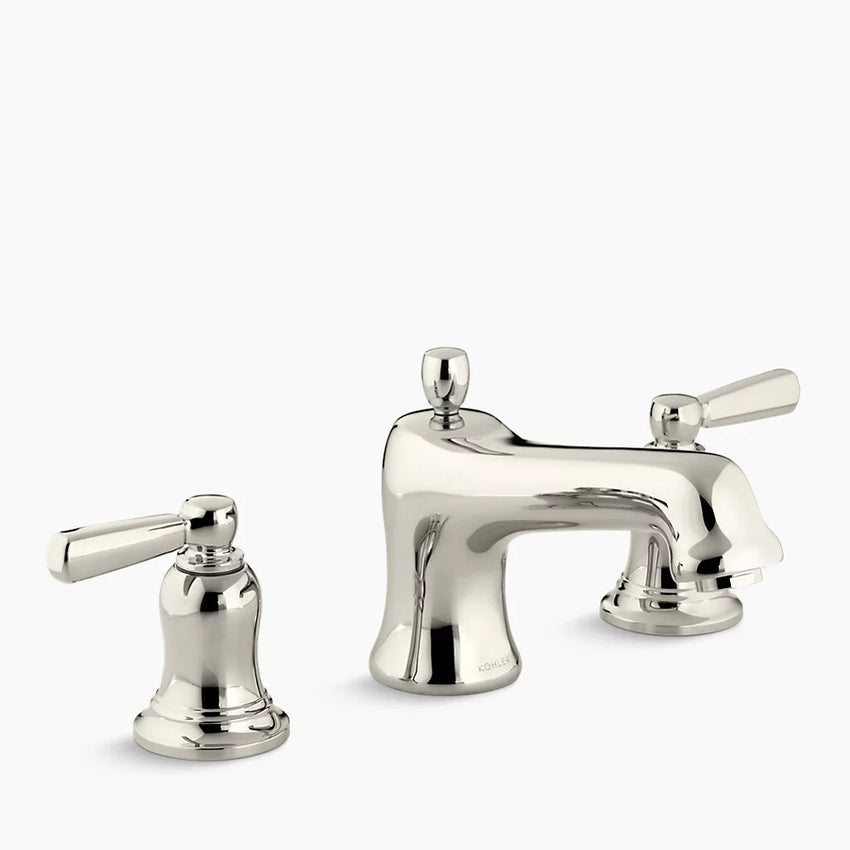 Kohler Bancroft® bath faucet trim for deck-mount high-flow valve with non-diverter spout and metal lever handles, valve not included K-T10585-4-SN