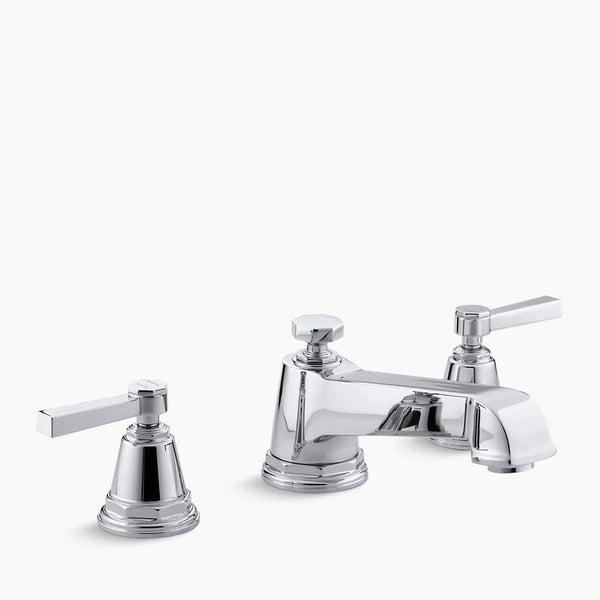 Kohler Pinstripe® Pure deck-mount bath faucet trim for high-flow valve with lever handles, valve not included K-T13140-4A