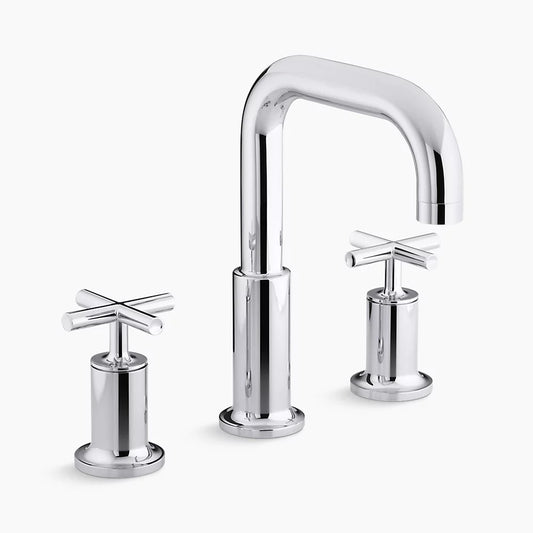 Kohler  Purist® deck-mount bath faucet trim for high-flow valve with cross handles, valve not included K-T14428-3-CP