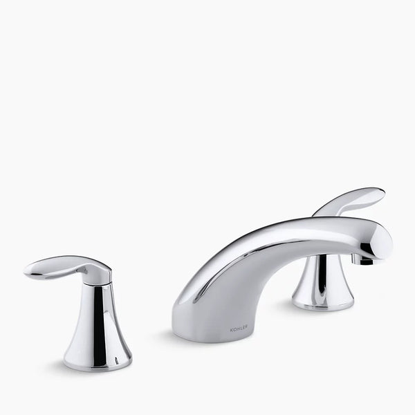 Kohler Coralais® deck-mount bath faucet trim with 8" spout and lever handles, valve not included K-T15290-4-CP
