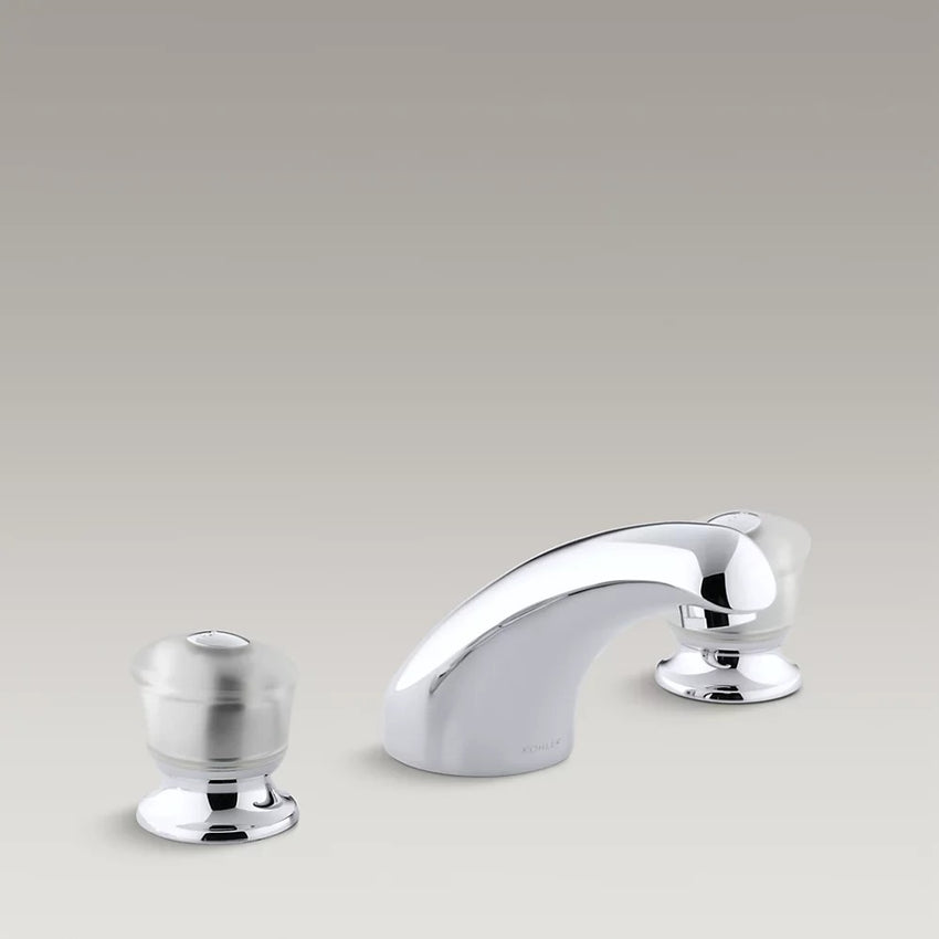 Kohler Coralais® rim-mount bath faucet trim with 5-1/2" spout and sculptured acrylic handles, valve not included K-T15294-7-CP