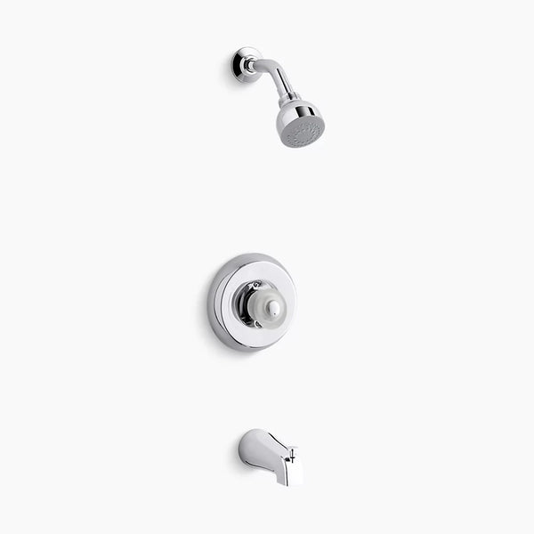 Kohler Coralais® bath/shower trim set with sculptured acrylic handle, valve not included K-T15601-7-CP