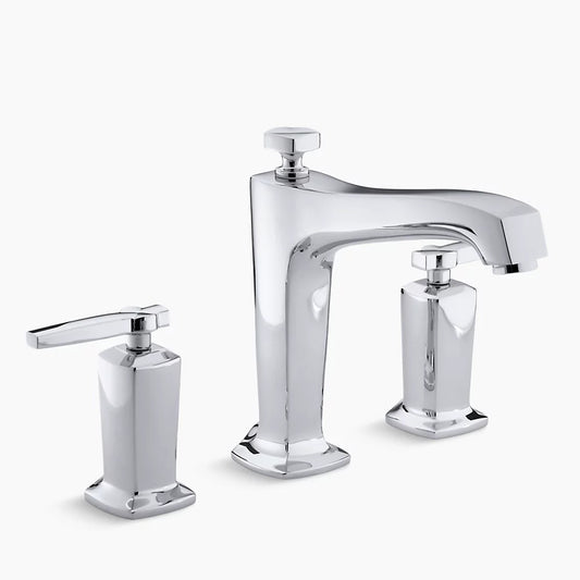 Kohler Margaux® deck-mount bath faucet trim for high-flow valve with diverter spout and lever handles, valve not includedK-T16236-4-CP