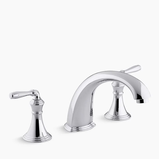 Kohler Devonshire® deck-/rim-mount bath faucet trim for high-flow valve with 9" non-diverter spout and lever handles, valve not included K-T398-4