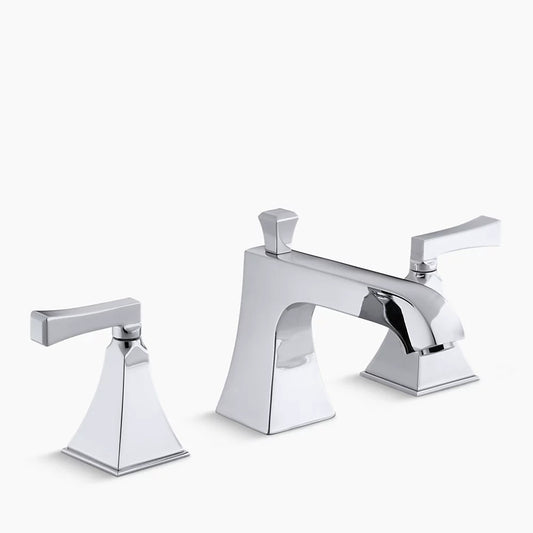 Kohler Memoirs® Stately deck-mount bath faucet trim for high-flow valve with diverter spout and Deco lever handles, valve not included K-T428-4V-CP