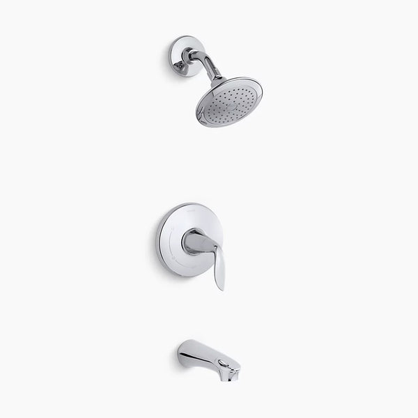 Kohler Refinia® bath and shower trim set with 2.0 gpm showerhead and lever handle for Rite-Temp® pressure-balancing valve K-T5318-4E