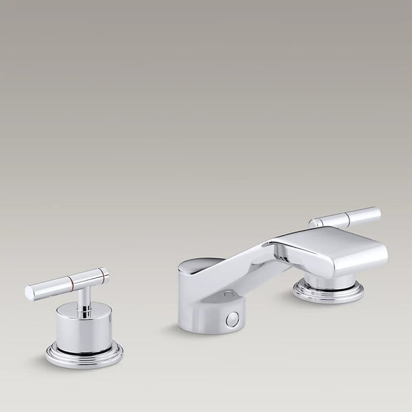 Kohler Taboret® deck-mount bath faucet trim for high-flow valve with 6" bullnose non-diverter spout and lever handles, valve not included K-T8238-4-CP