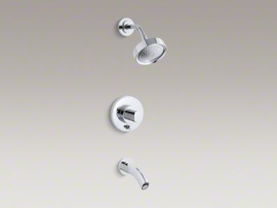 Kohler Oblo® Rite-Temp® pressure-balancing bath and shower faucet trim, valve not included K-T10055-9