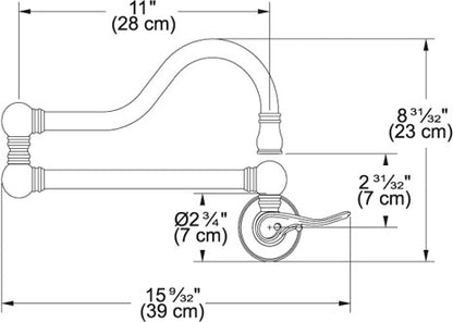 Franke PF6080 Satin Nickel Wall Mounted Pot Filler