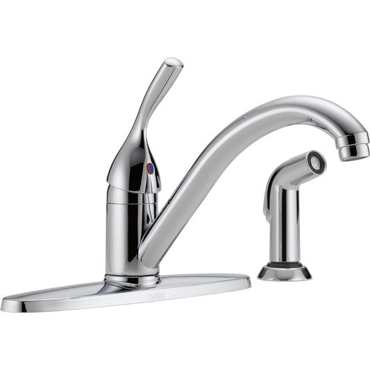 Delta 400-DST Classic Single Handle Kitchen Faucet with Spray Chrome