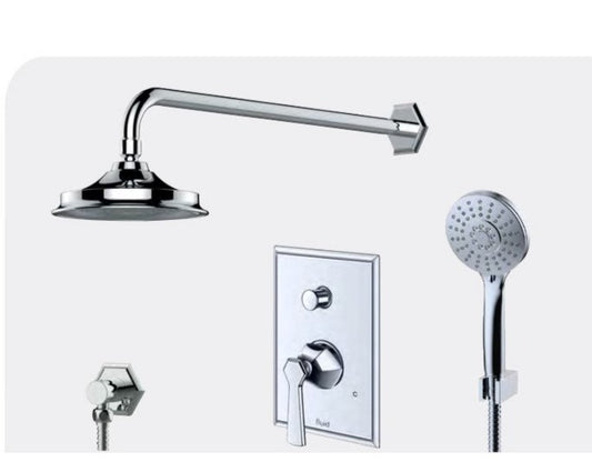 FLUID F1741-CP Track Series Shower with Handheld Trim Package - Chrome