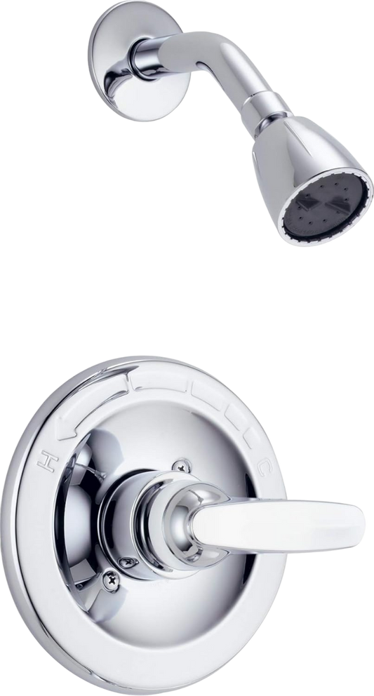 Delta Faucet Foundations Chrome Shower Faucet Set with 2-Spray Chrome Shower Head