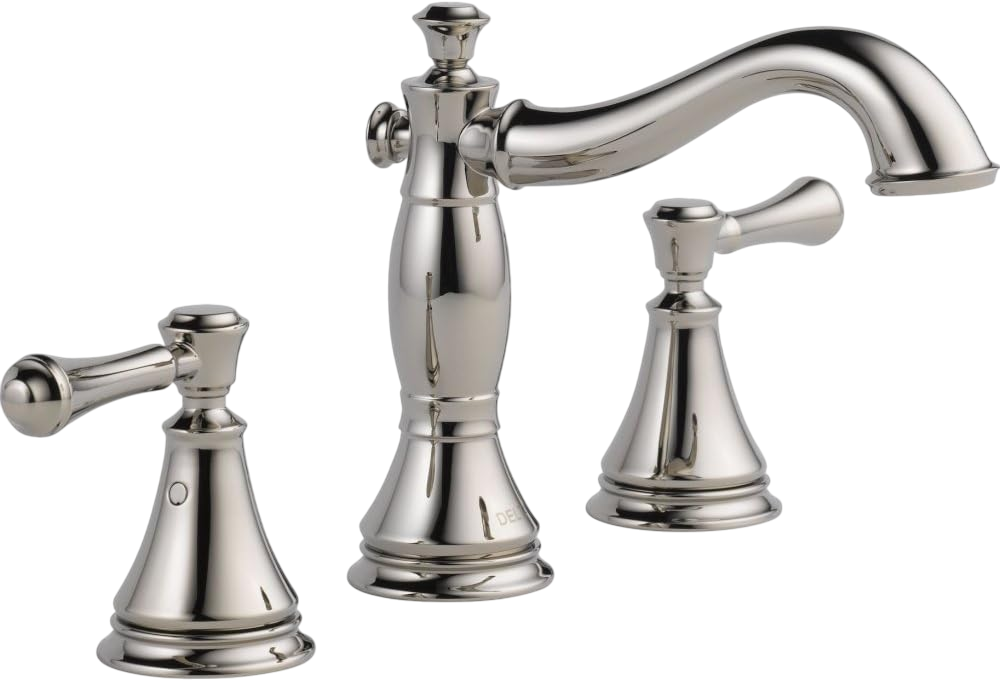 Delta Faucet Cassidy Widespread Bathroom Faucet 3 Hole, Bathroom Sink Faucet, Metal Drain Assembly, Polished Nickel 3597LF-PNMPU