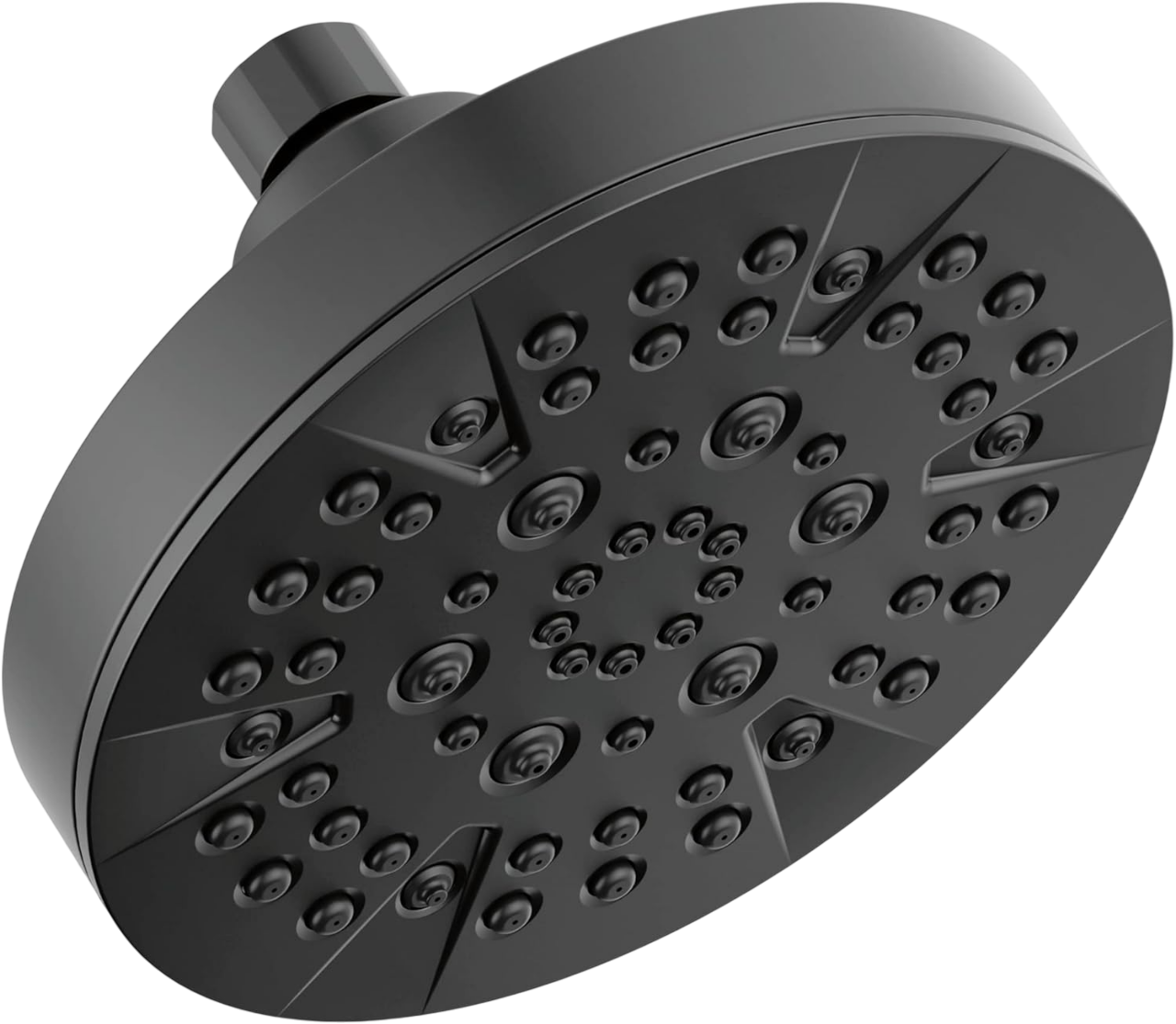 DELTA FAUCET FAUCET 5-Spray Matte Black Shower Head, DELTA FAUCET Shower Head Black Showerheads, Shower Head Black Matte 1.75 GPM Flow Rate  Matte Black 52535-BL